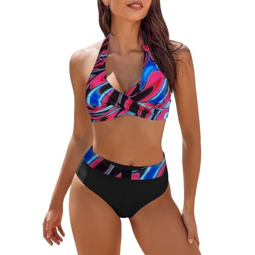 Riou Badeanzug für Damen, kurvig, zweiteilig, hohe Taille, brasilianisches Meer, Strandkleidung, Push-Up-Badeanzug, gepolstert, BH und Dreieck, Slips Bikinis, sexy, Hot Swimwear für den Strand, von riou