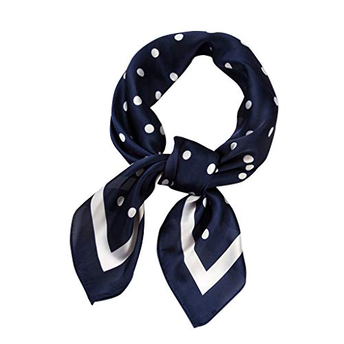 riou Damen Bandana Halstuch Biker Nikki Tuch Schal Punkte Muster Nickituch Kopftuch 70x70cm (Navy) von riou