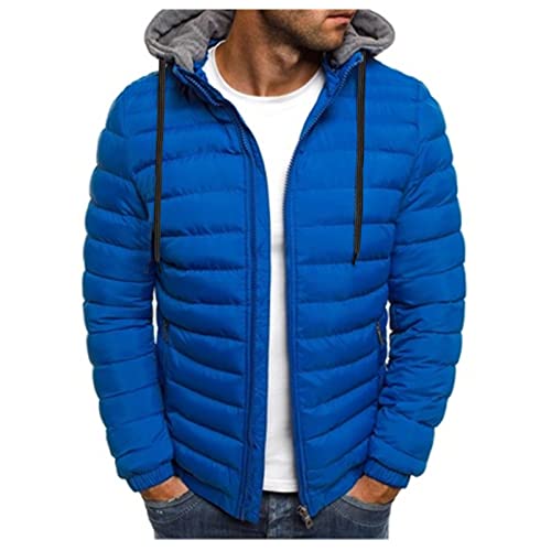 riou Herren Steppjacke Winterjacke Warm Winter Gefüttert übergangsjacke Daunenjacke Leichte Outdoorjacke Reißverschluss Hoodie Kapuzenjacke Freizeitjacke Verpackbar Jacke für Männer von riou