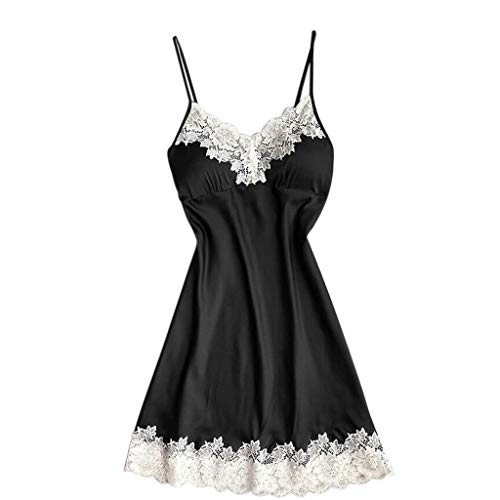 riou Nachthemden Für Damen Sexy Spitze Nachthemd V-Ausschnitt Babydoll Spitze Dessous Negligee Nachtwäsche Spaghetti Träger Kleid Sleepshirt Schlafshirt Freizeit Leichte Sexy Schlafanzug von riou