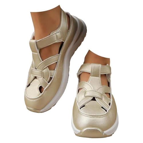 riou Orthopädische Damen-Sandalen, breit, modisch, Plateau, atmungsaktiv, Wandern, Trekking, Sommer, Walking, Reisen, 03 Gold, 41 EU riou Orthopädische Damen-Sandalen, breit, modisch, Plateau, atmungsaktiv, Wandern, Trekking, Sommer, Walking, Reisen, 03 Gold, 41 EU von riou