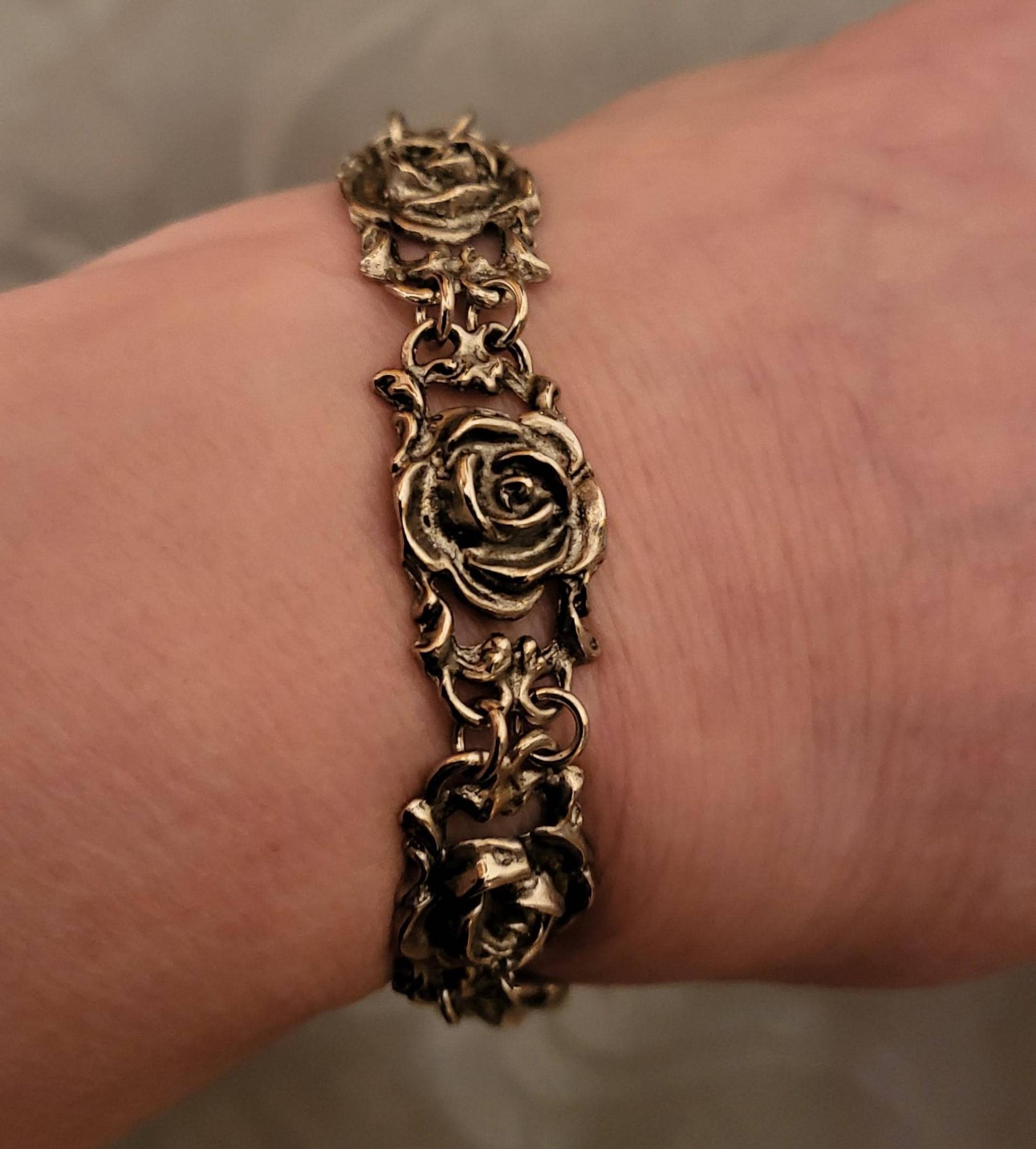 Antiker Schmuck Armband Rosenarmband Nicht Gepunzt Ca. 18 cm Lang von rippchensvintageshop