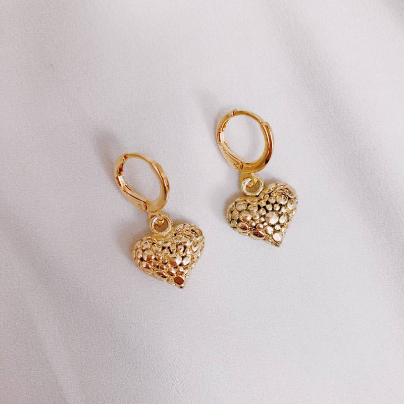 Ohrring Herz 24 Karat Vergoldet/Creolen Mit Anhänger Hängeohrringe Schmuck Liebe Ohrring Herz 24 Karat Vergoldet/Creolen Mit Anhänger Hängeohrringe Schmuck Liebe von riseAshine