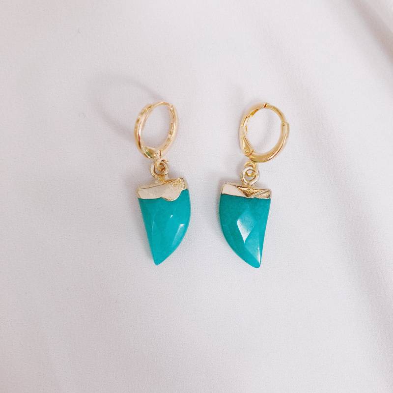 Ohrring Zahn/Creolen Mit Anhänger Hängeohrringe 24 Karat Vergoldet Ohrring Zahn/Creolen Mit Anhänger Hängeohrringe 24 Karat Vergoldet von riseAshine