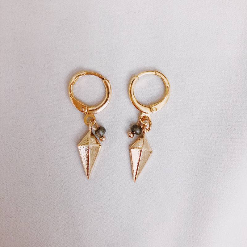 Vergoldet 24 Karat Creolen Mit Anhänger/Ohrring Rhombus Vergoldet 24 Karat Creolen Mit Anhänger/Ohrring Rhombus von riseAshine