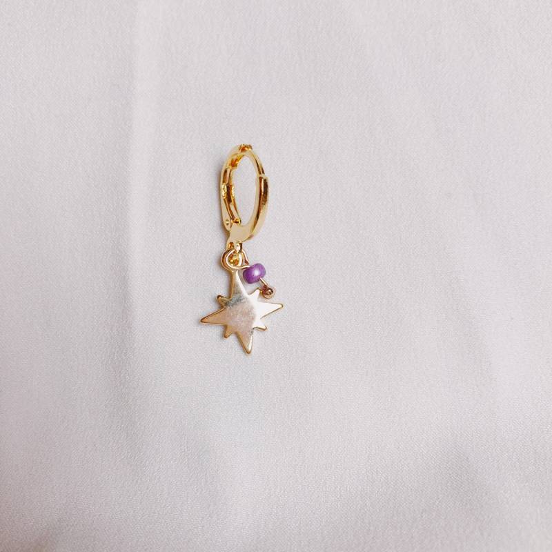 Vergoldet 24 Karat Creolen Mit Anhänger/Ohrring Stern Hängeohrringe Vergoldet 24 Karat Creolen Mit Anhänger/Ohrring Stern Hängeohrringe von riseAshine