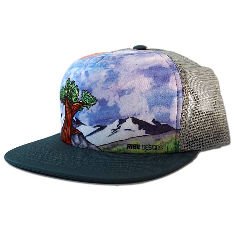 Der Westliche Himmel - Trucker Hut Grau/Teal von risedesigns
