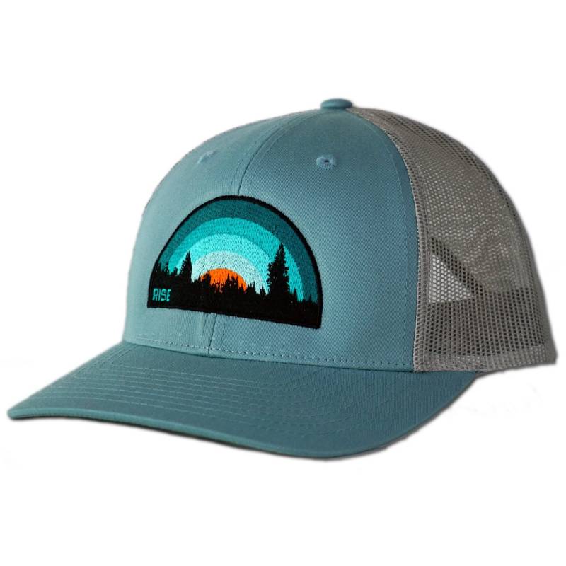 Turquoise Sunset - Trucker Hat Hellblau/Aluminium von risedesigns
