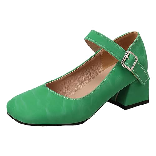 rismart Damen Mary Janes Pumpe Geschlossene Zehe Büro Partei Blockabsatz Kleidschuhe Grün,39 rismart Damen Mary Janes Pumpe Geschlossene Zehe Büro Partei Blockabsatz Kleidschuhe Grün,39 von rismart