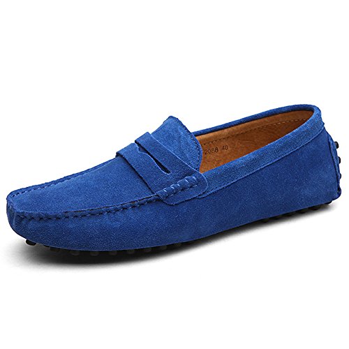rismart Herren-Bälle, Auto-Loafer-Flats, Mokassins, Blau - Echtes Blau - Größe: 42 EU von rismart