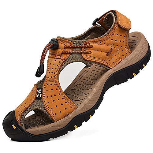 rismart Herren Closed Zu Draussen Sport Trekking Schuhe Leder Sandalen SN1505(Vortrag,39 EU) von rismart