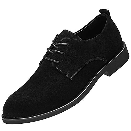 rismart Herren Derby Schnürhalbschuhe Klassische Wildleder Business Schuhe SN01833(Schwarz,38 EU) von rismart