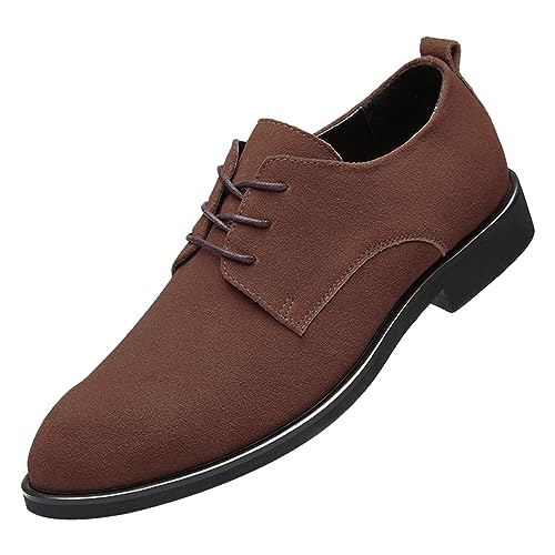 rismart Herren Derby Schnürhalbschuhe Klassische Wildleder Business Schuhe SN01833(Tan,42 EU) von rismart