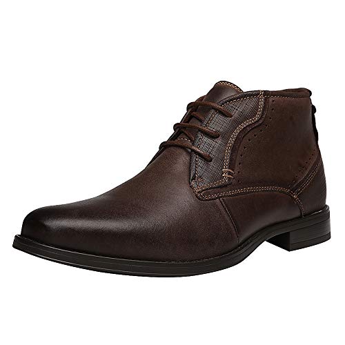 rismart Herren Knöchel hoch Runder Zeh Stilvoll Leder Chukka Bootsschuhe SN01745(Braun,39 EU) von rismart