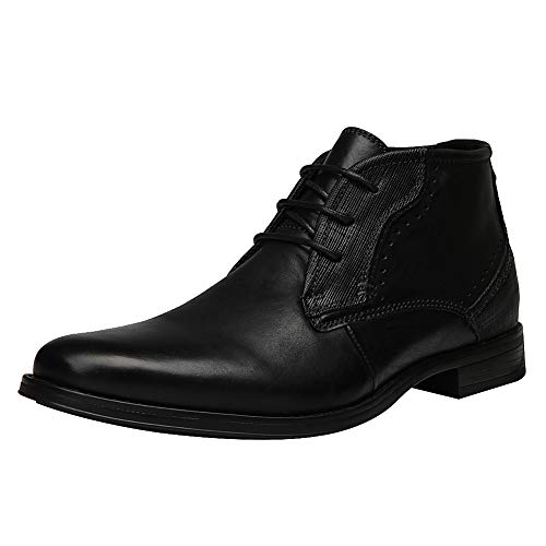 rismart Herren Knöchel hoch Runder Zeh Stilvoll Leder Chukka Bootsschuhe SN01745(Schwarz_a,39 EU) von rismart