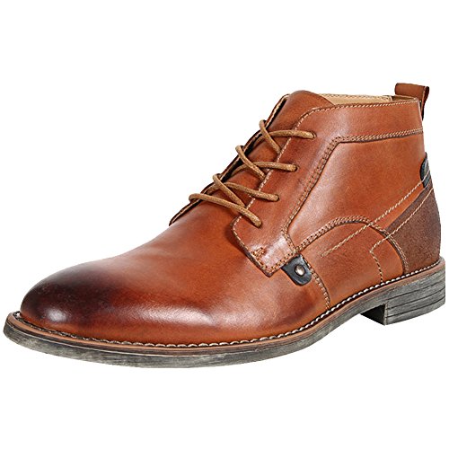 rismart Herren Knöchel hoch Runder Zeh Stilvoll Leder Chukka Bootsschuhe SN01801(Bräunen,45.5 EU) von rismart