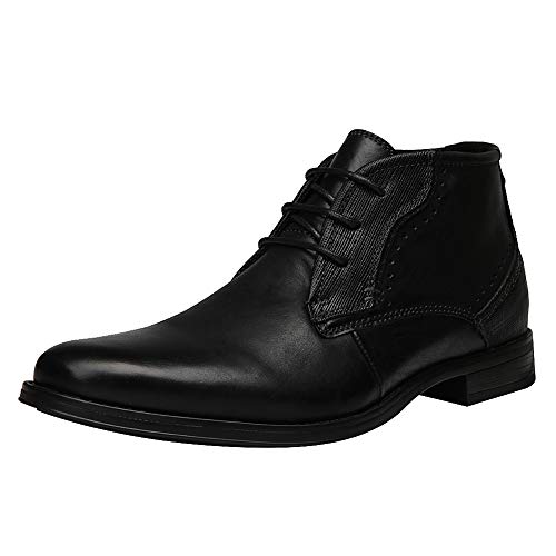 rismart Herren Knöchel hoch Runder Zeh Stilvoll Leder Chukka Bootsschuhe SN01801(Schwarz,40.5 EU) von rismart