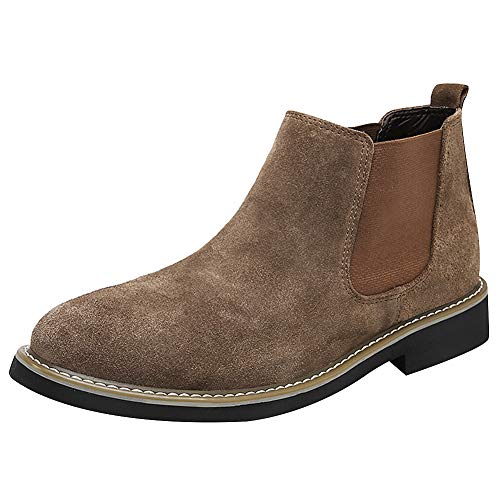 rismart Herren Knöchelhoch Elastisch Runder Zeh Wildleder Chelsea Stiefel SN010116(Khaki,42) von rismart