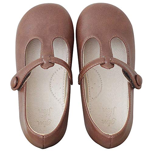 rismart Mädchen Mary Jane Kleinkind Schuhe Elegant t bar Oxford Kleid Flache(Kaffee,23 EU) von rismart