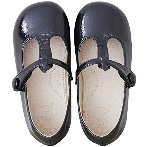 rismart Mädchen Mary Jane Kleinkind Schuhe Elegant t bar Oxford Kleid Flache(Schwarz,24 EU) von rismart