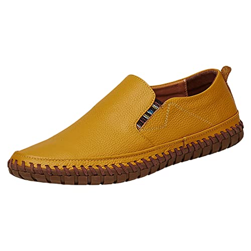 rismart Mokassin Herren Komfort Fläche Halbschuhe Leder Schlüpfen Bootsschuhe Gelb,40 rismart Mokassin Herren Komfort Fläche Halbschuhe Leder Schlüpfen Bootsschuhe Gelb,40 von rismart
