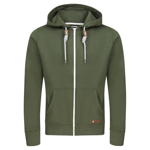 riverso Sweatjacke Herren mit Kapuze Reißverschluss Regular Fit RIVThilo Kapuzenjacke Grün S, Größe:S, Farbe:Ivy Green von riverso
