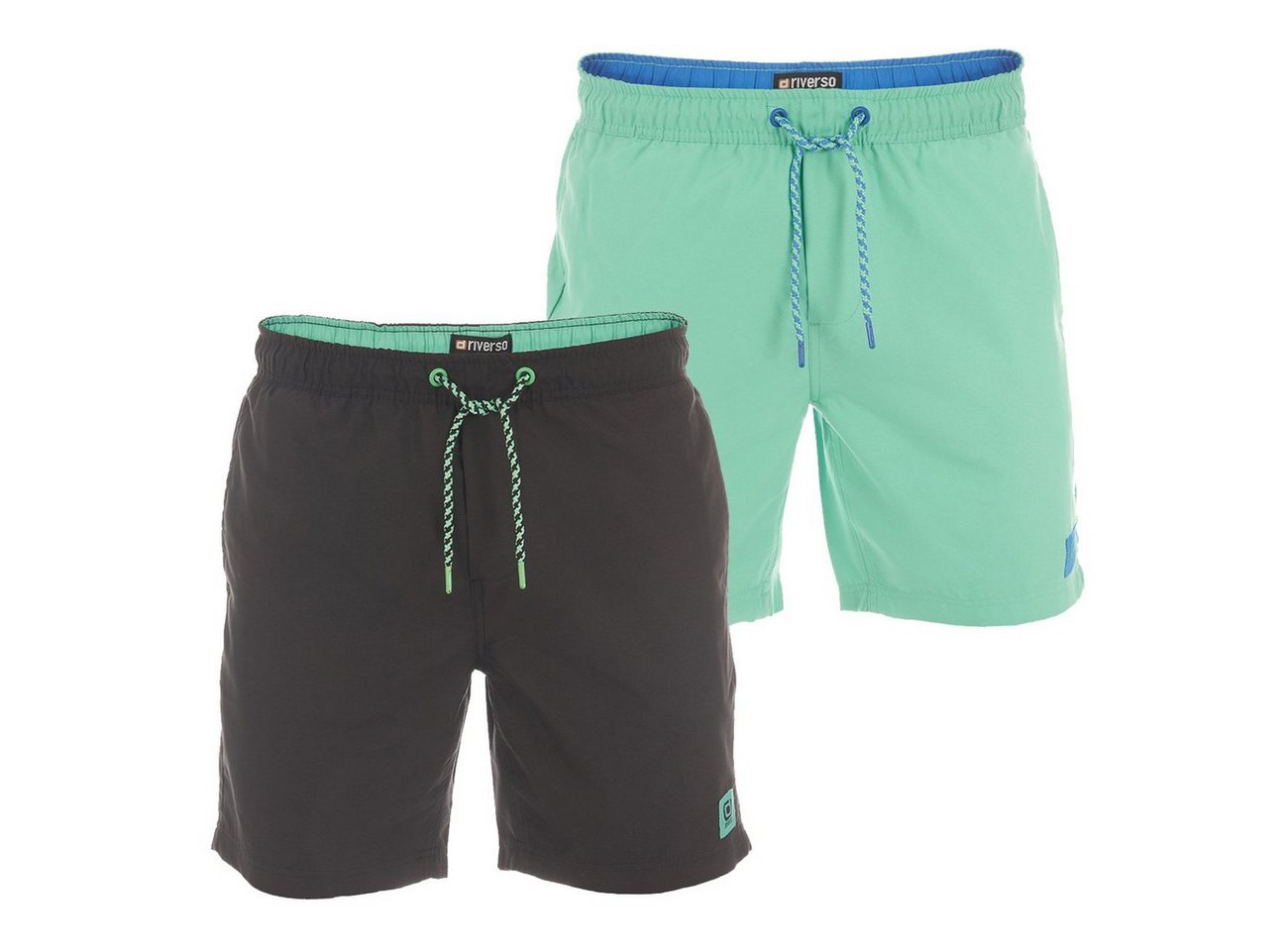 riverso Badeshorts Herren Badehose RIVDavid Regular Fit (2-St) Sportshorts mit Kordelzug von riverso