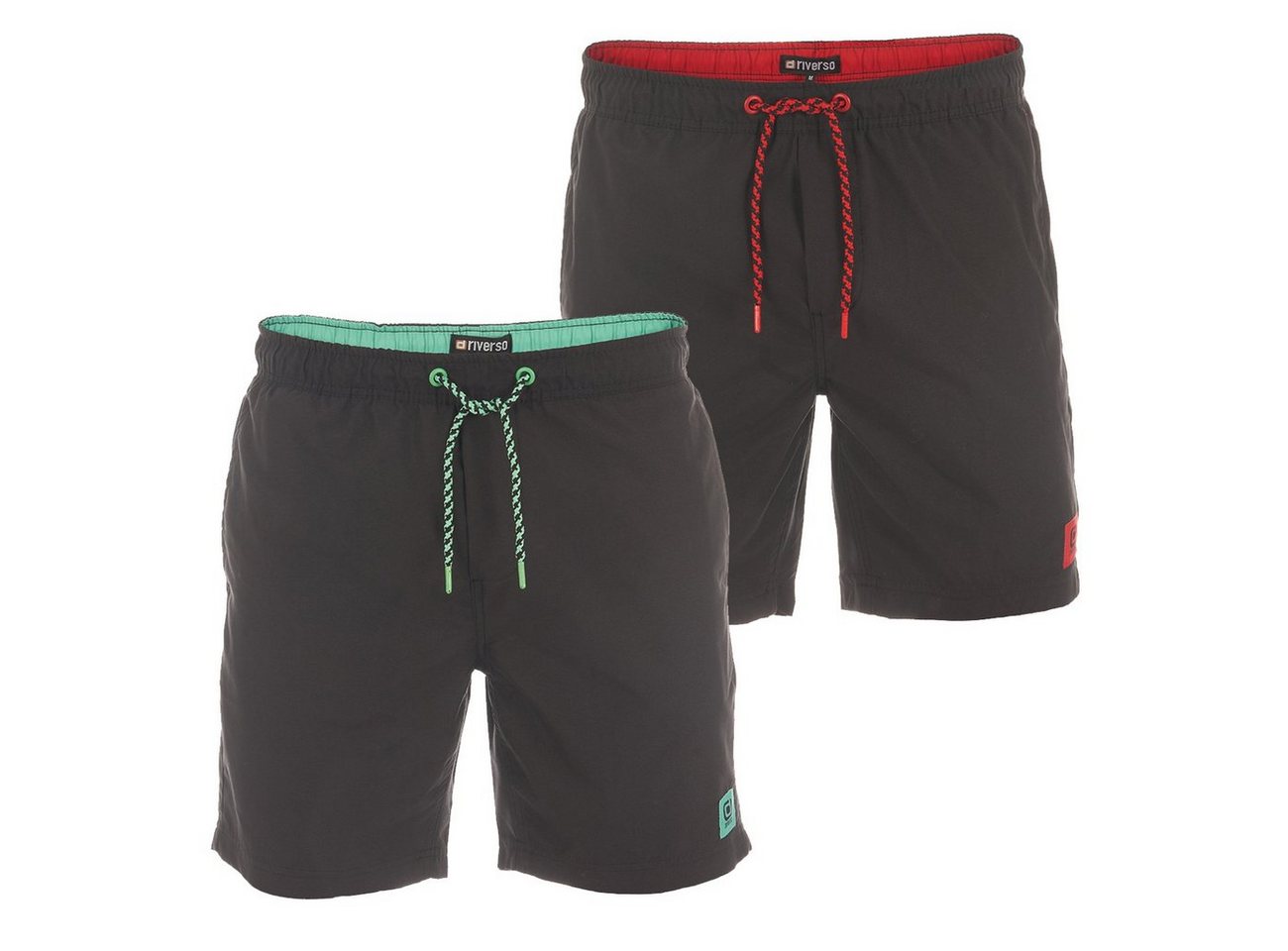 riverso Badeshorts Herren Badehose RIVDavid Regular Fit (2-St) Sportshorts mit Kordelzug von riverso