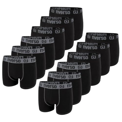 riverso Boxershorts Herren 12er Pack RIVOle Unterhosen Unterwäsche Retroshorts Set Boxer Shorts Stretch, Größe:M, Farbe:Farbmix 2 von riverso