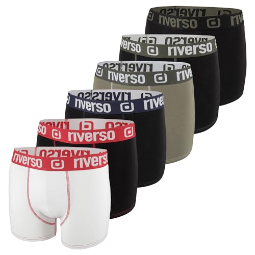 riverso Boxershorts Herren RIVOle 6er Pack Unterhosen Unterwäsche Retroshorts Set Boxer Shorts Stretch, Größe:3XL, Farbe:Farbmix 8 (RVS1BCX6PK8M) von riverso