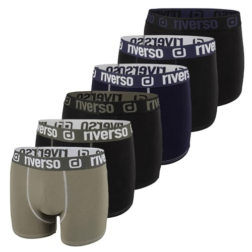 riverso Boxershorts Herren RIVOle 6er Pack Unterhosen Unterwäsche Retroshorts Set Boxer Shorts Stretch, Größe:L, Farbe:Farbmix 6 (RVS1BCX6PK6M) von riverso