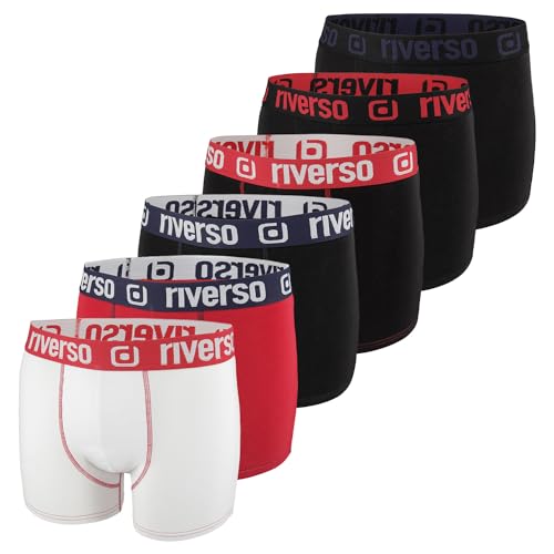 riverso Boxershorts Herren RIVOle 6er Pack Unterhosen Unterwäsche Retroshorts Set Boxer Shorts Stretch, Größe:L, Farbe:Farbmix 7 (RVS1BCX6PK7M) von riverso