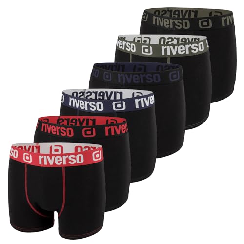 riverso Boxershorts Herren RIVOle 6er Pack Unterhosen Unterwäsche Retroshorts Set Boxer Shorts Stretch, Größe:XL, Farbe:Farbmix 4 (RVS1BCX6PK4M) von riverso