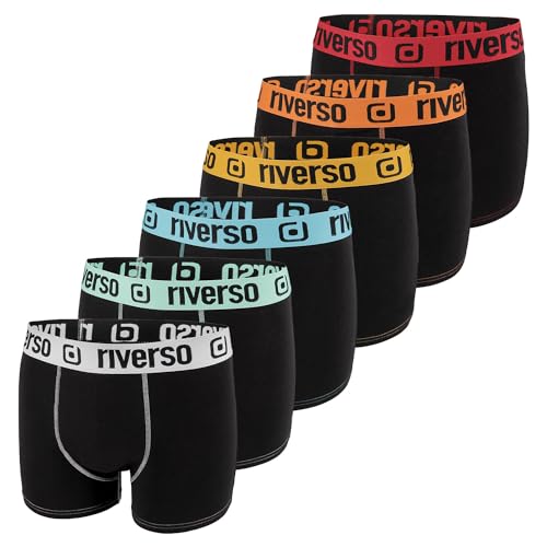 riverso Boxershorts Herren RIVOle 6er Pack Unterhosen Unterwäsche Retroshorts Set Boxer Shorts Stretch, Größe:XXL, Farbe:Farbmix 9 (RVS1BCX6PK9M) von riverso