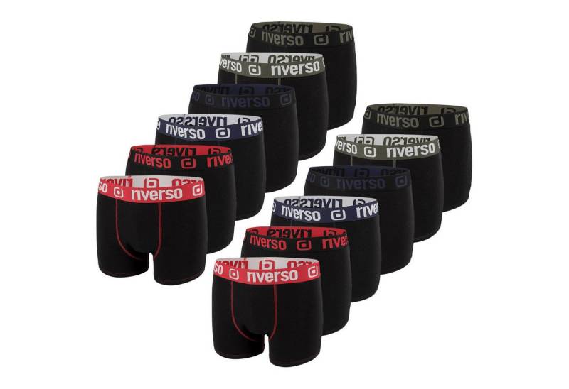 riverso Boxershorts Herren Retroshorts RIVOle Unterhosen (Vorteilspack, 12-St) Basic Boxer mit Stretch von riverso