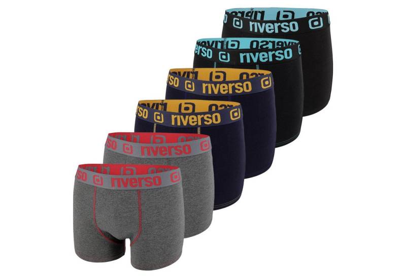 riverso Boxershorts Herren Retroshorts RIVOle Unterhosen (Vorteilspack, 6-St) Basic Boxer mit Stretch von riverso
