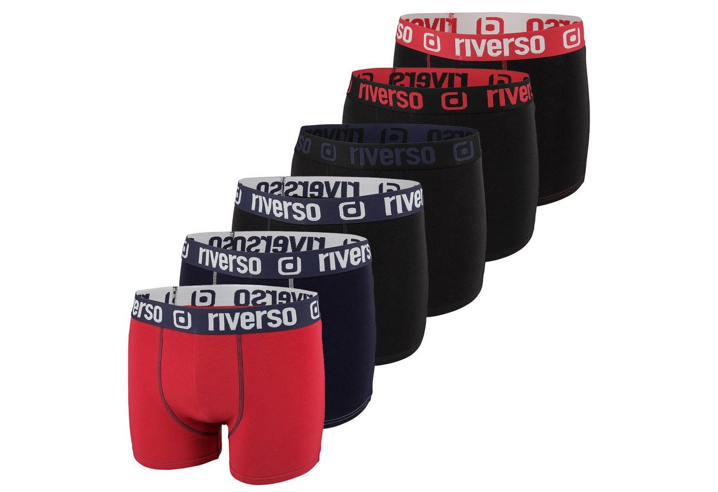 riverso Boxershorts Herren Retroshorts RIVOle Unterhosen (Vorteilspack, 6-St) Basic Boxer mit Stretch von riverso