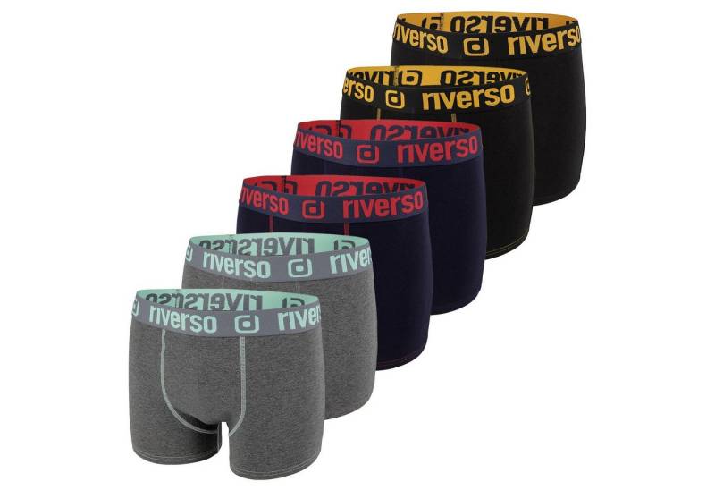 riverso Boxershorts Herren Retroshorts RIVOle Unterhosen (Vorteilspack, 6-St) Basic Boxer mit Stretch von riverso
