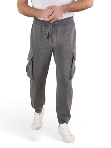 riverso Cargo Jogginghose Herren Baumwolle lang Regular Fit RIVLoris Cargohose Sporthose Trainingshose Freizeithose Taschen Grau 4XL, Größe:4XL, Farbe:Grey Melange Standard 2 von riverso