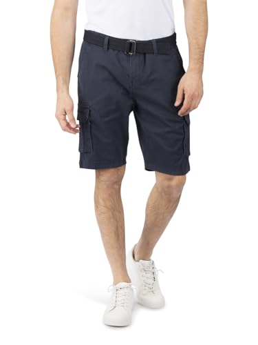 riverso Cargo Shorts Herren mit Gürtel Regular Fit RIVJoko Kurze Hosen Bermuda Shorts Cargoshorts Sommer Stretch, Größe:5XL, Farbe:Navy von riverso