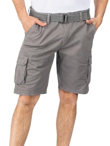 riverso Cargo Shorts Herren mit Gürtel Regular Fit RIVJoko Kurze Hosen Cargoshorts Sommer Stretch, Größe:M, Farbe:Ash Grey riverso Cargo Shorts Herren mit Gürtel Regular Fit RIVJoko Kurze Hosen Cargoshorts Sommer Stretch, Größe:M, Farbe:Ash Grey von riverso