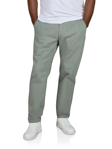 riverso Chino Hose Herren Tapered Fit RIVFiete Stretch Stoffhose Herrenhosen Elastischer Bund Einfarbig, Größe:M, Farbe:Iceberg Green von riverso
