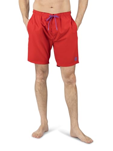 riverso Herren Badehose Badeshort RIVDavid Regular Fit Sport Taschen Sporthose Shorts Schwimmhose Kurze Hose Elastischer Bund Rot 4XL, Größe:4XL, Farbe:Middle Red (15300) von riverso