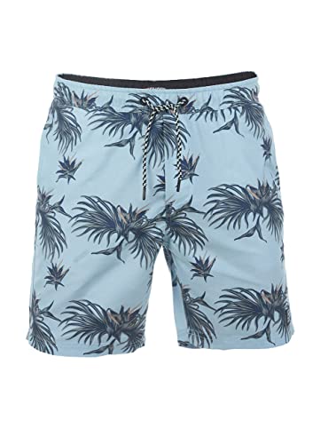 riverso Badehose Herren RIVKai Regular Fit Badeshorts Schwimmhose Sporthose Kurze Hose Shorts Tunnelzug Taschen Sommer Strand Blau 3XL, Größe:3XL, Farbe:Light Aqua Blue-Black (59204) von riverso