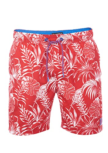 riverso Badehose Herren RIVKai Regular Fit Badeshorts Schwimmhose Sporthose Kurze Hose Shorts Tunnelzug Taschen Sommer Strand Rot 4XL, Größe:4XL, Farbe:Cherry Red Bright Royal Blue von riverso