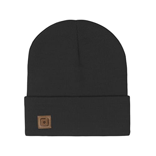 riverso Herren Beanie RIVFabian Outdoormütze Strickmütze Laufmütze Wintermütze Unisex Einfarbig 100% Acryl Einheitsgröße (Einheitsgröße, Schwarz) von riverso