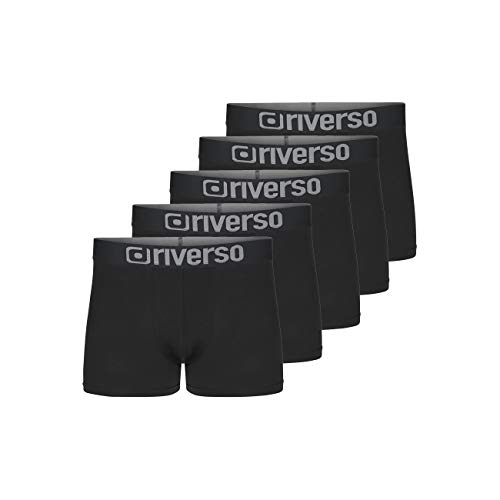 riverso Herren Boxershorts RIVJames 5er Pack Basic Boxer Retro Trunks Organic Cotton Bio 95% Baumwolle, Größe:S, Farbe:Farbmix (P1) von riverso