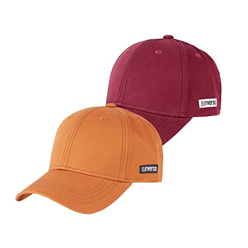 riverso Herren Cap RIVNoel 2er Pack Baseballcap Snapback Kappe Sport Verstellbare Outdoor Mütze Basic Einfarbig 100% Baumwolle Einheitsgröße Braun Rot, Größe:One Size, Farbe:Farbmix Uni 8 von riverso