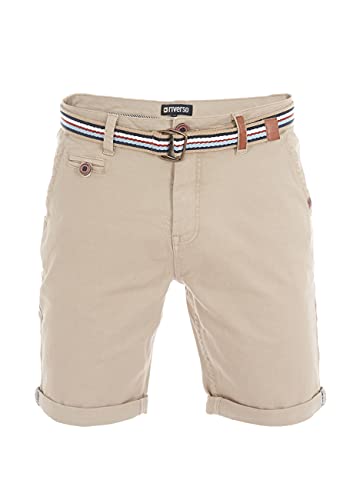 riverso Herren Chino Shorts RIVKlaas Regular Fit Gürtel Bermuda Kurze Hose Sommer Short 98% Baumwolle Beige w31, Größe:W 31, Farbe:Middle Beige (20300) von riverso