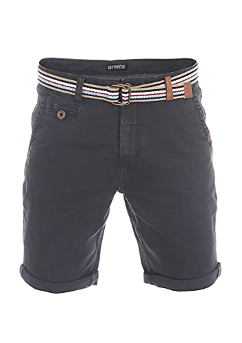 riverso Kurze Hosen Herren Chino Shorts Kurz mit Gürtel Regular Fit RIVKlaas Chinoshorts Bermuda Stretch, Größe:W 42, Farbe:Dark Grey (63400) von riverso